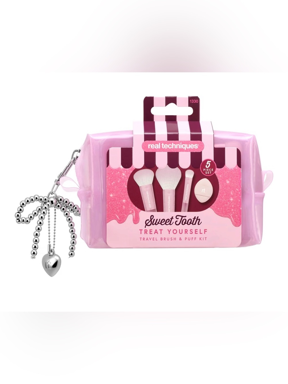Real Techniques Sweet Tooth Treat Yourself Travel Brush & Puff 5 Piece Set